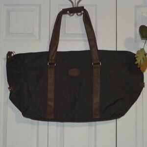 NWOT Bella Russo Duffle Bag Charcoal Gray Brown Handles/Trim